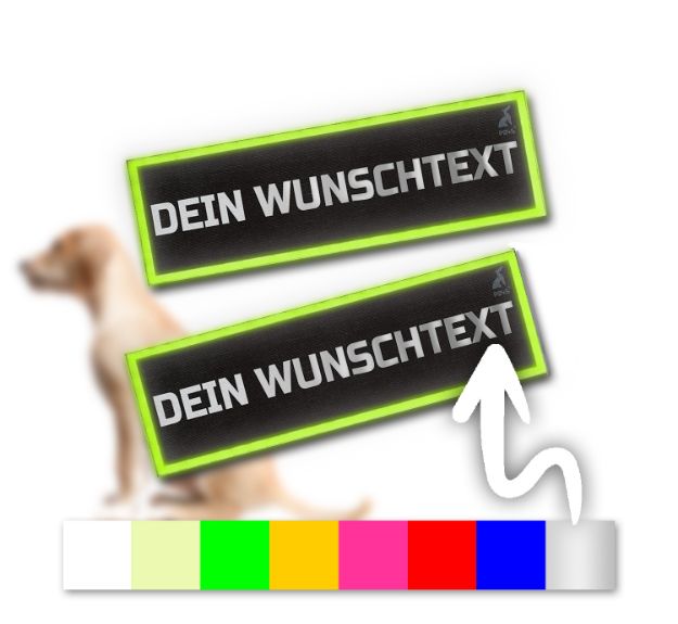 Neon Grün  P24S Klettsticker Wunschlogos für Julius-K9 Powergeschirre Baby und Klein Größe