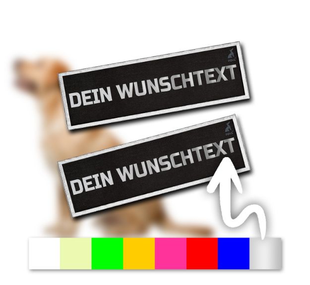 Weiß P24S Klettsticker Wunschlogos für Julius-K9 Powergeschirre Mittlere und Große Hunde